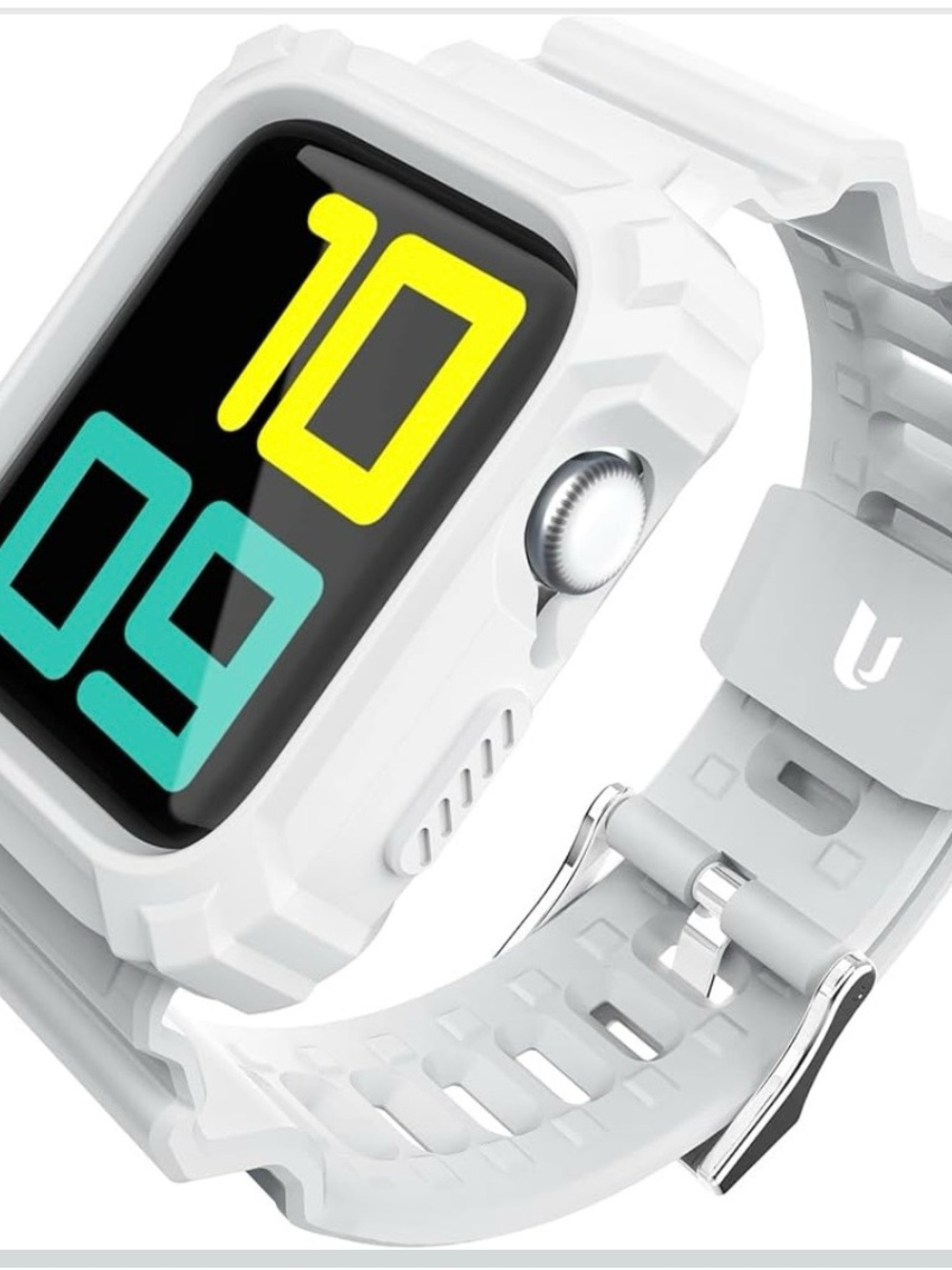 White Protective Smartwatch Case and Band for Apple Watch